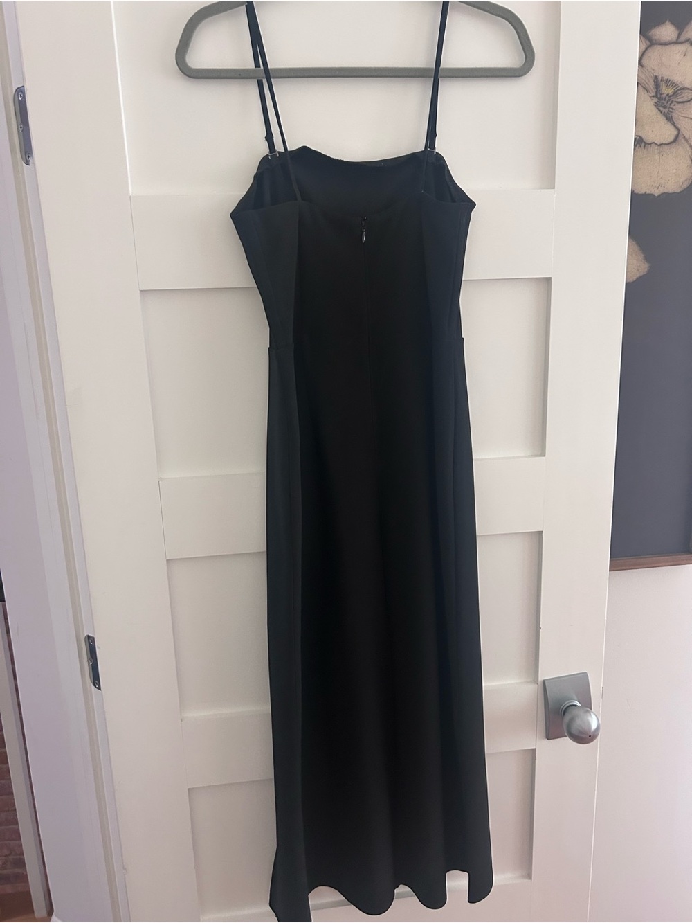 Abercrombie Black Ribbed Bodice Maxi Dress with Side Slit | Medium - Picture 3 of 6